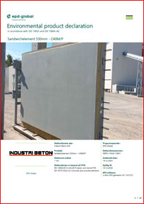 Produkt EPD Sandwichelement 530 mm